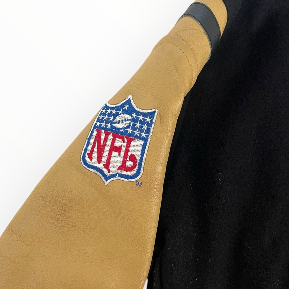 VTG 90s Y2K Men’s M NFL on Fox SportsVarsity Jacket Wool Leather - Picture 8 of 13
